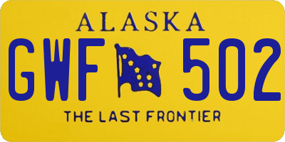 AK license plate GWF502