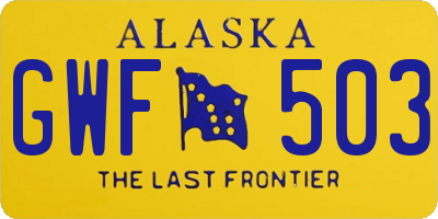 AK license plate GWF503