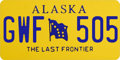 AK license plate GWF505