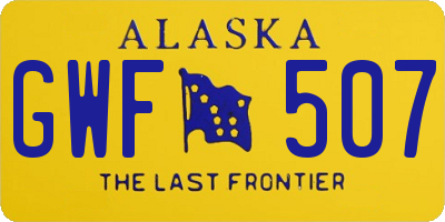 AK license plate GWF507