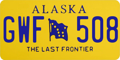 AK license plate GWF508