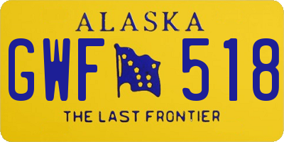 AK license plate GWF518