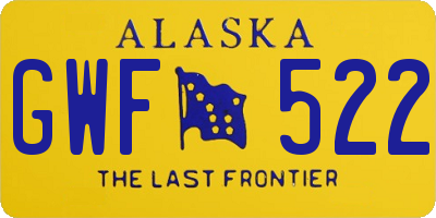 AK license plate GWF522