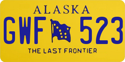 AK license plate GWF523