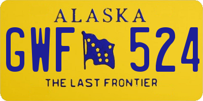 AK license plate GWF524