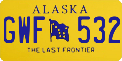 AK license plate GWF532