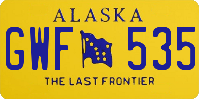 AK license plate GWF535