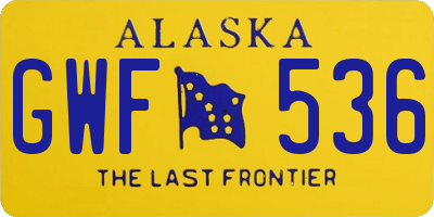 AK license plate GWF536