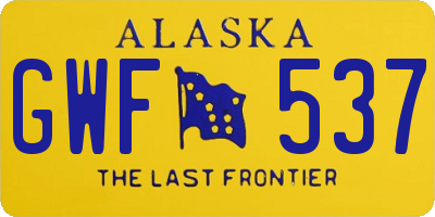 AK license plate GWF537