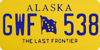 AK license plate GWF538