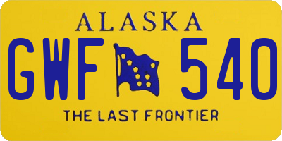 AK license plate GWF540