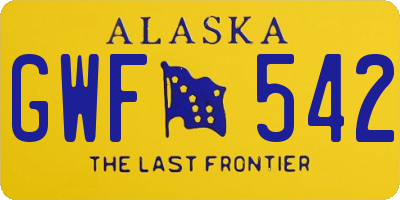 AK license plate GWF542