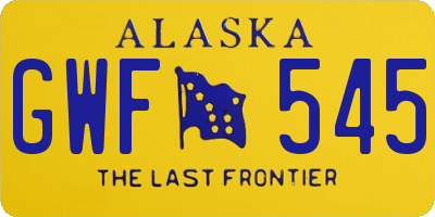 AK license plate GWF545