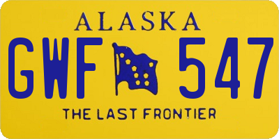 AK license plate GWF547