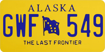 AK license plate GWF549