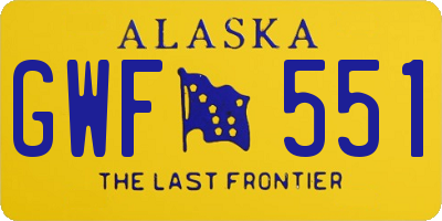 AK license plate GWF551