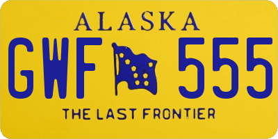 AK license plate GWF555