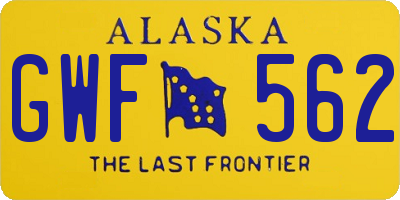 AK license plate GWF562