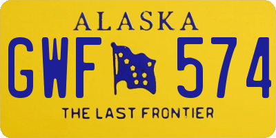 AK license plate GWF574