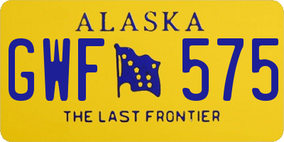 AK license plate GWF575