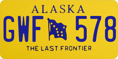 AK license plate GWF578