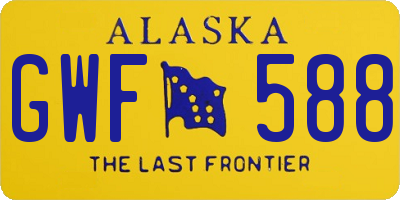 AK license plate GWF588