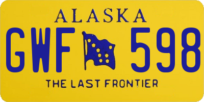 AK license plate GWF598