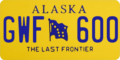 AK license plate GWF600