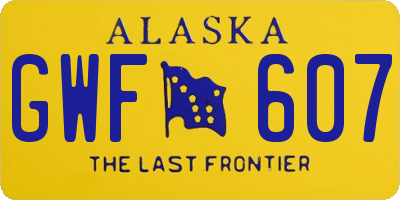 AK license plate GWF607