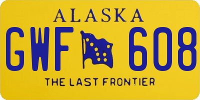 AK license plate GWF608