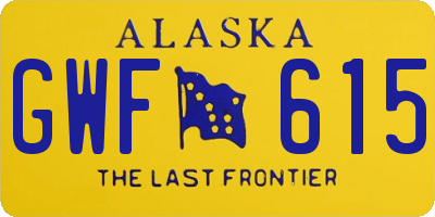 AK license plate GWF615