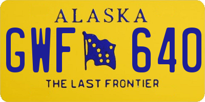 AK license plate GWF640