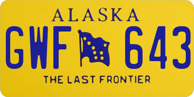 AK license plate GWF643