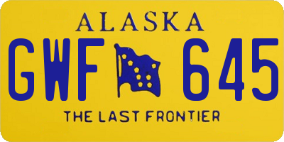 AK license plate GWF645