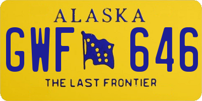 AK license plate GWF646