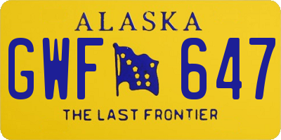 AK license plate GWF647