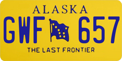 AK license plate GWF657