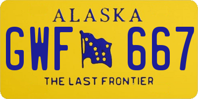 AK license plate GWF667