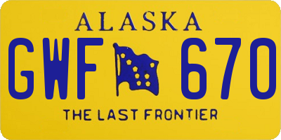 AK license plate GWF670