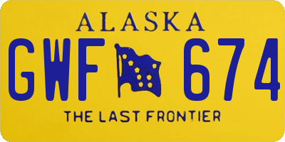 AK license plate GWF674