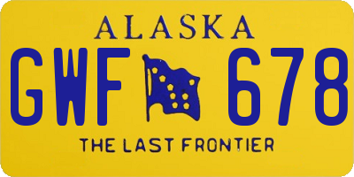 AK license plate GWF678