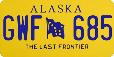 AK license plate GWF685