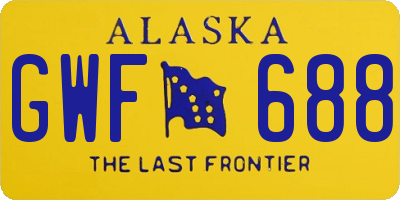 AK license plate GWF688