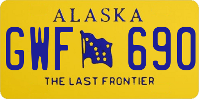 AK license plate GWF690