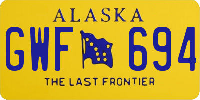 AK license plate GWF694