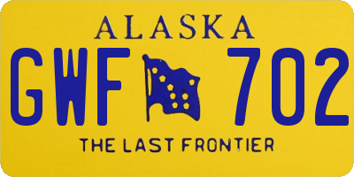 AK license plate GWF702