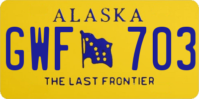 AK license plate GWF703