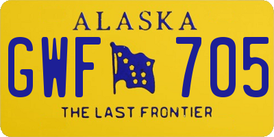 AK license plate GWF705