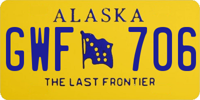 AK license plate GWF706