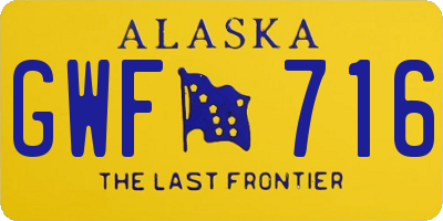 AK license plate GWF716